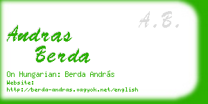 andras berda business card