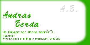 andras berda business card